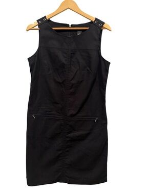 White House black market Black Sleeveless Shift Dress with Grommet Straps